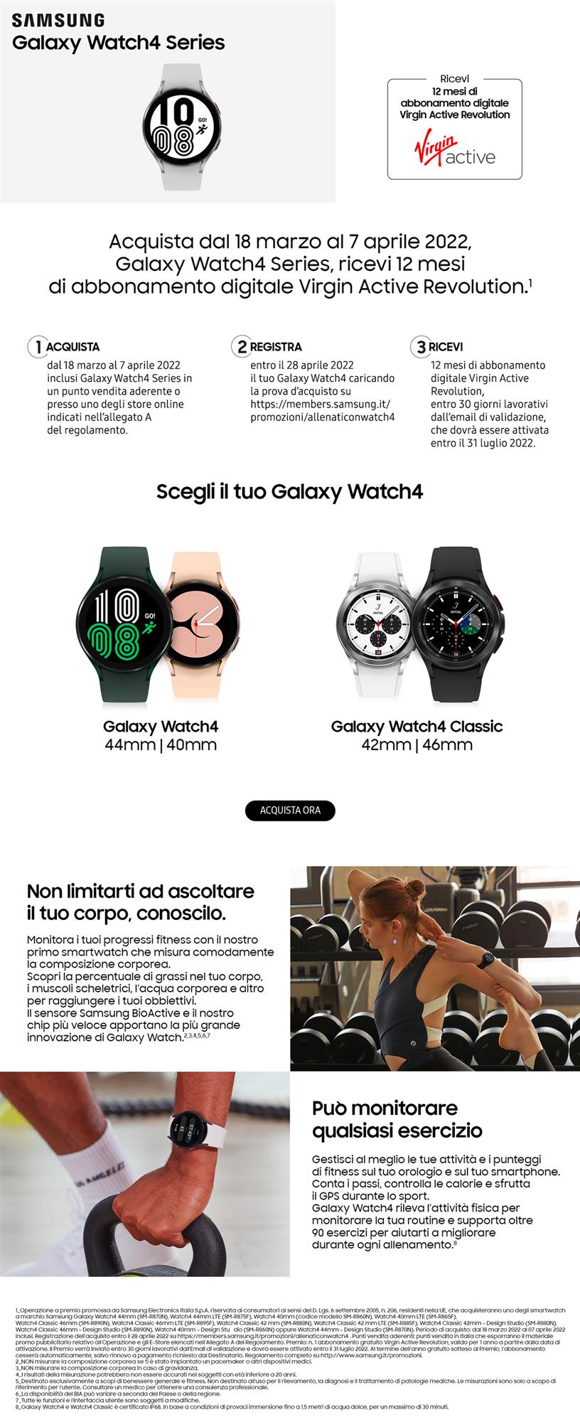 Samsung GALAXY WATCH4 SERIES e VIRGIN ACTIVE REVOLUTION